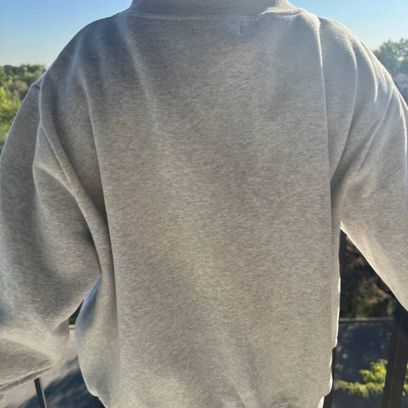 Parke Light Gray Sweatshirt Parke Varsity Mockneck - Picture 4 of 11